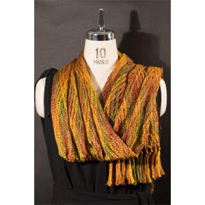 マルハチ前沢組紐店 制作 伊賀組紐大判ショール「深黄」(絹) - Iga braid-work large shawl deep gold(silk)