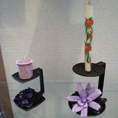 織田幸銅器 制作 香受皿付き燭台 candlestand with an attached incense tray