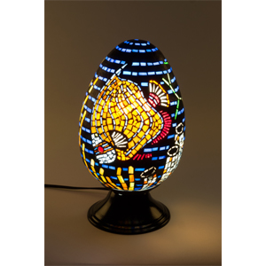 エジプト(SKYLIGHT) アラビアモザイクミディアムエッグタイプテーブルランプ「バタフライフィッシュ」 - authentic Arabian mosaic medium egg type table lamp butterfly fish