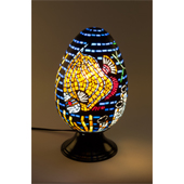 エジプト(SKYLIGHT) アラビアモザイクミディアムエッグタイプテーブルランプ「バタフライフィッシュ」 - authentic Arabian mosaic medium egg type table lamp butterfly fish