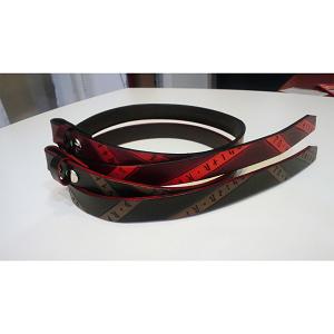 中野直幸氏 制作 革彫刻スリムベルト「ルーン碑文」[ワイン/黒] - leather carving slim belt runic[wine/black]