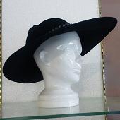 徳田和久氏 制作 ラビットベロア鍔広丸帽 - rabbit velour large brim round hat